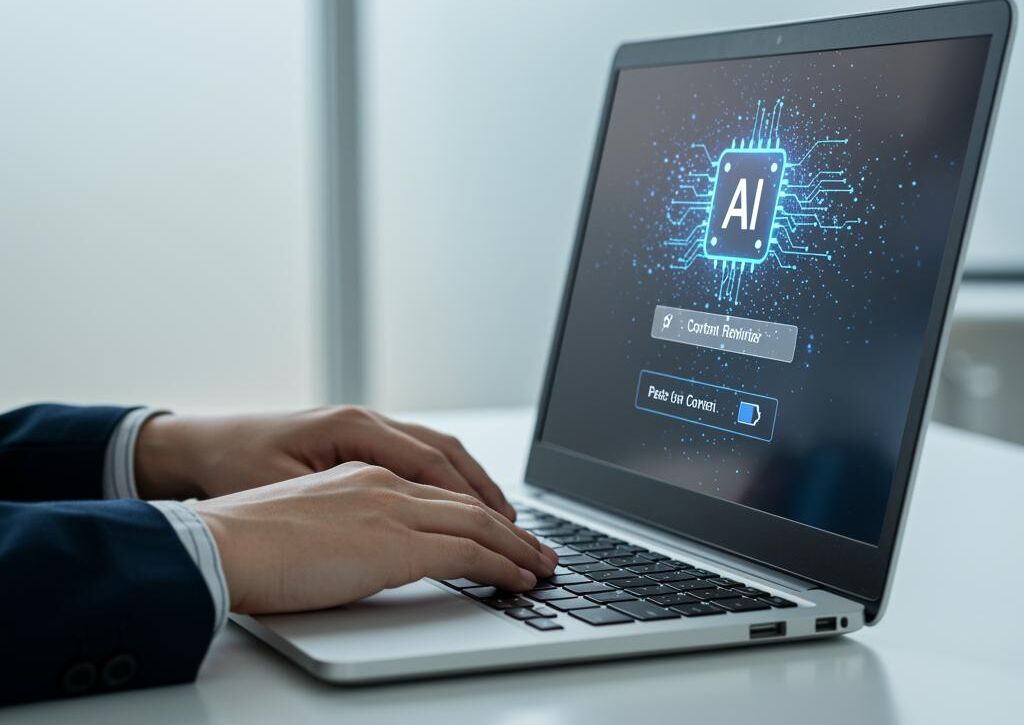 Create a featured image for a post about: AI Content Rewriter