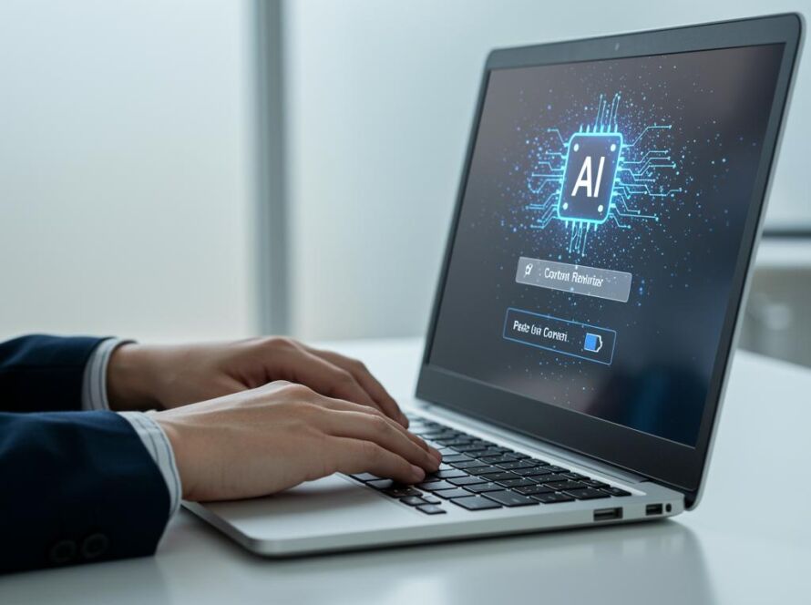 Create a featured image for a post about: AI Content Rewriter