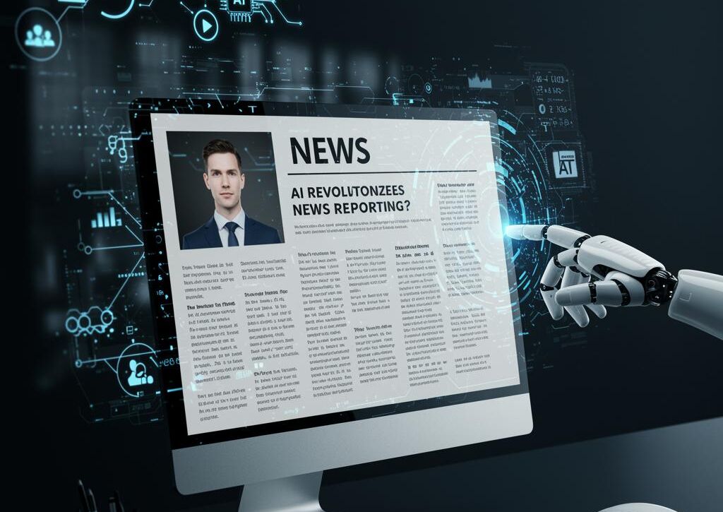 Create a featured image for a post about: AI News Article Generator