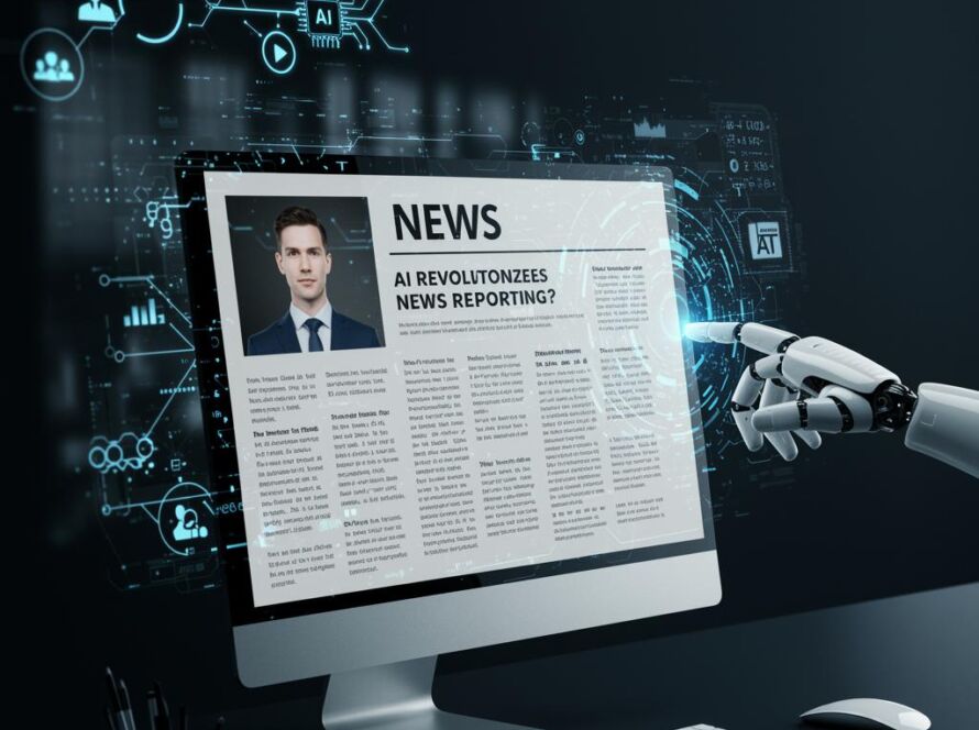 Create a featured image for a post about: AI News Article Generator