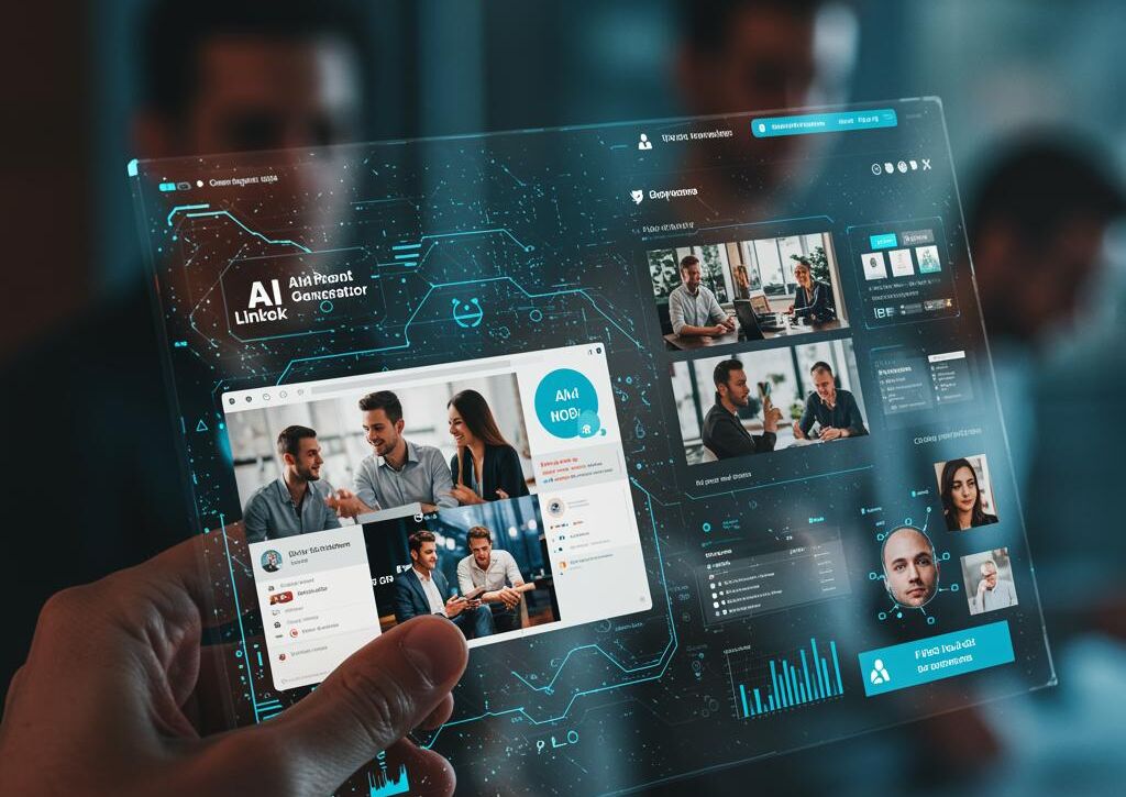 Create a featured image for a post about: AI LinkedIn Engagement Post Generator