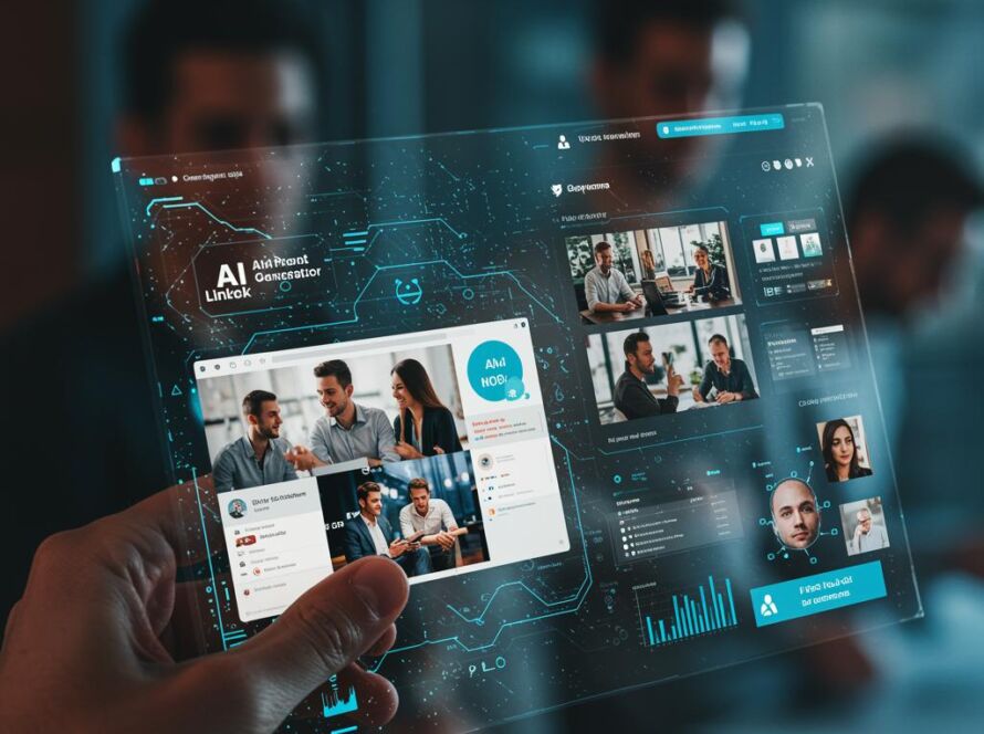 Create a featured image for a post about: AI LinkedIn Engagement Post Generator