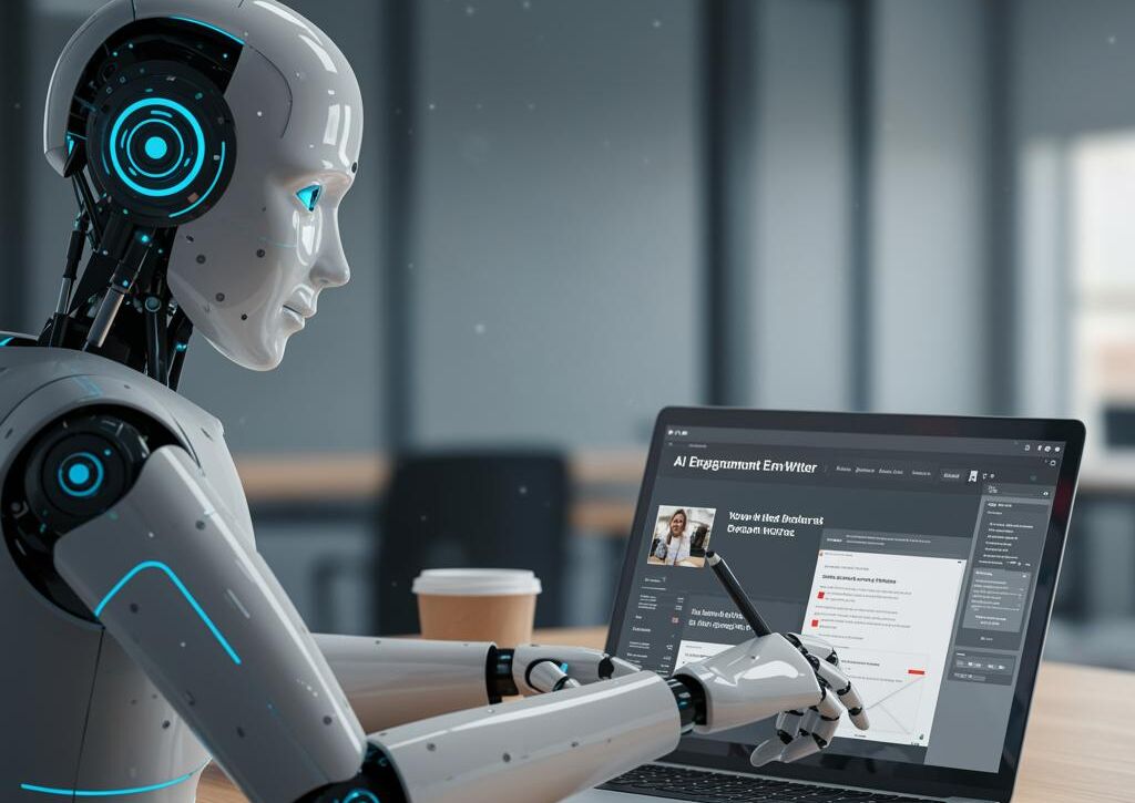 Create a featured image for a post about: AI Engagement Email Writer