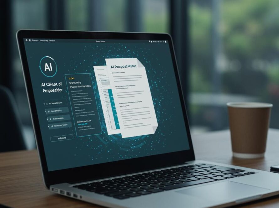 Create a featured image for a post about: AI Client Proposal Writer