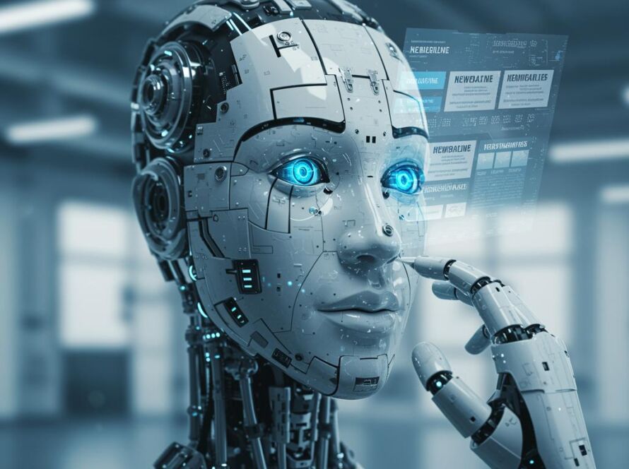 Create a featured image for a post about: AI Newsletter Headline Writer