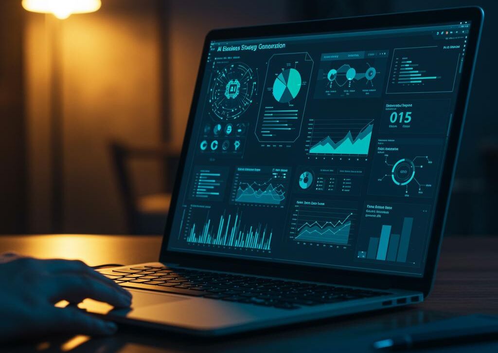 Create a featured image for a post about: AI Business Strategy Document Generator