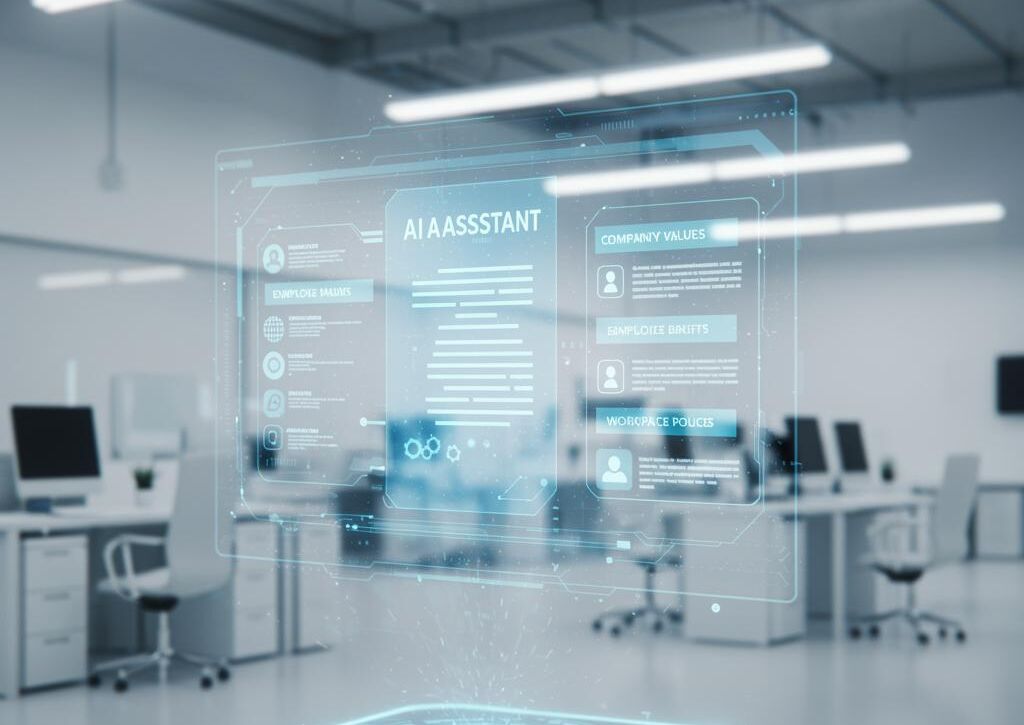 Create a featured image for a post about: AI Employee Handbook Writer