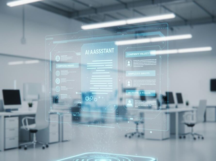Create a featured image for a post about: AI Employee Handbook Writer