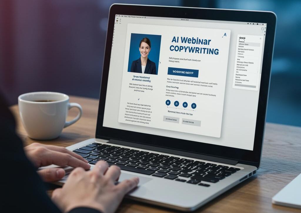 Create a featured image for a post about: AI Webinar Invite Copywriter