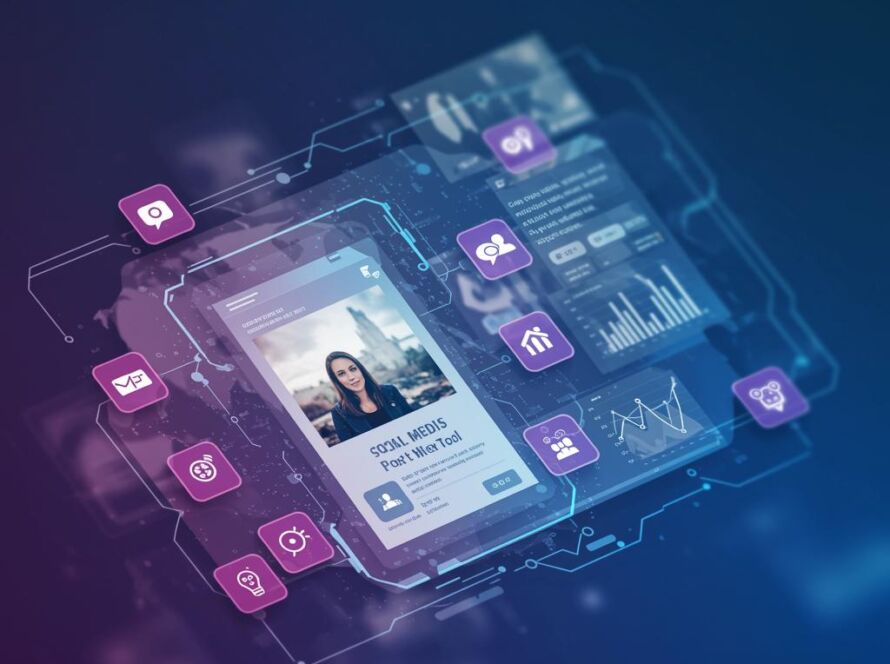 Create a featured image for a post about: AI Automated Social Media Post Writer