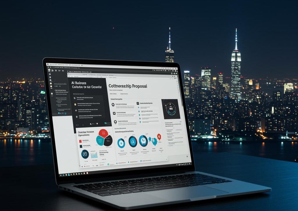Create a featured image for a post about: AI Business Partnership Proposal Writer