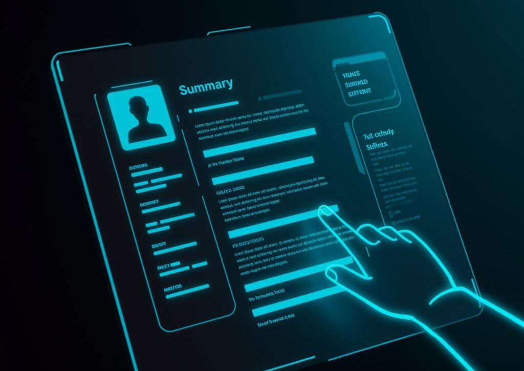 Create a featured image for a post about: AI Resume Summary Generator