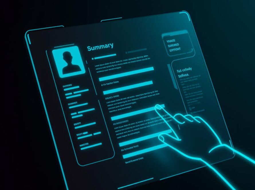 Create a featured image for a post about: AI Resume Summary Generator