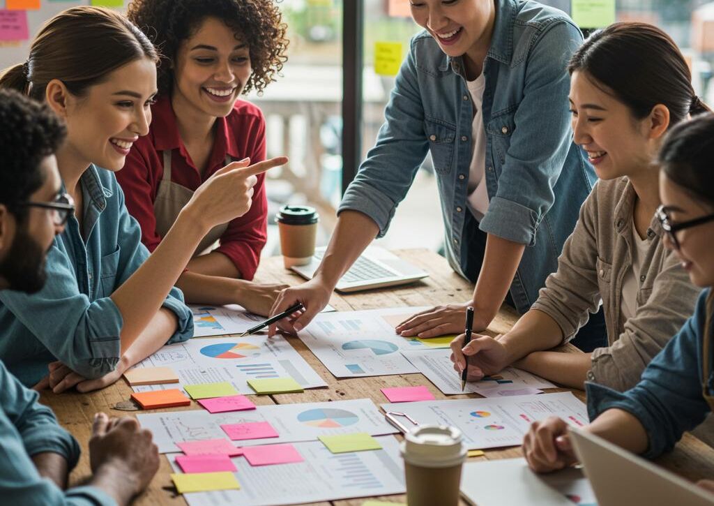 Create a featured image for a post about: Marketing strategy for small businesses