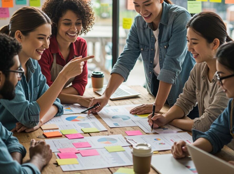 Create a featured image for a post about: Marketing strategy for small businesses
