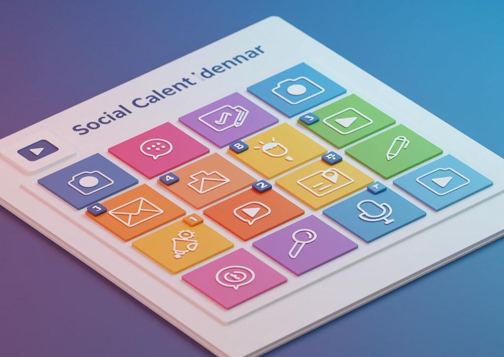 Create a featured image for a post about: Social media content calendar