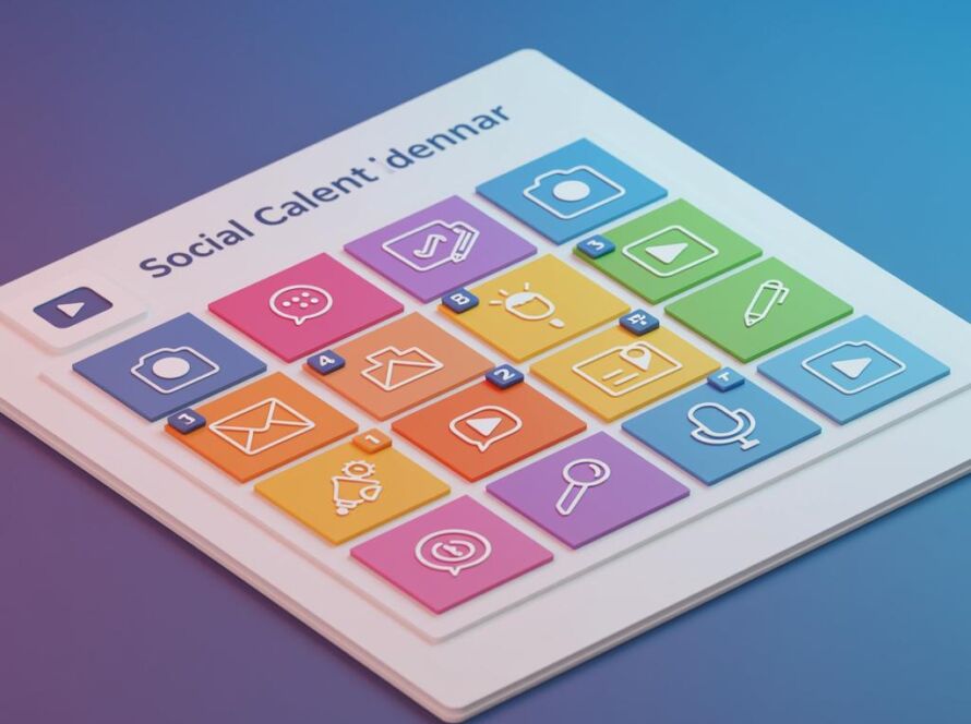 Create a featured image for a post about: Social media content calendar