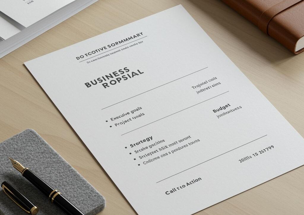 Create a featured image for a post about: Business proposal template