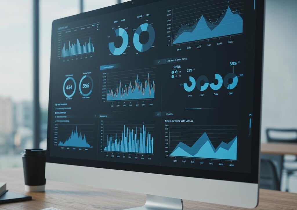 Create a featured image for a post about: Business metrics dashboard design
