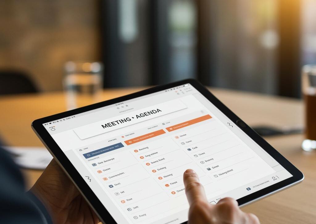 Create a featured image for a post about: Meeting agenda templates