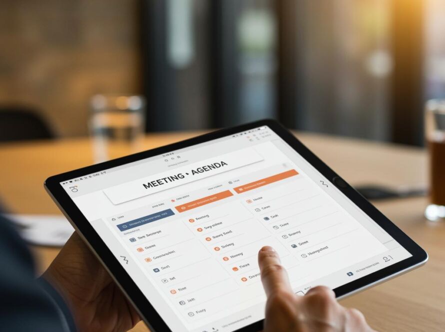 Create a featured image for a post about: Meeting agenda templates