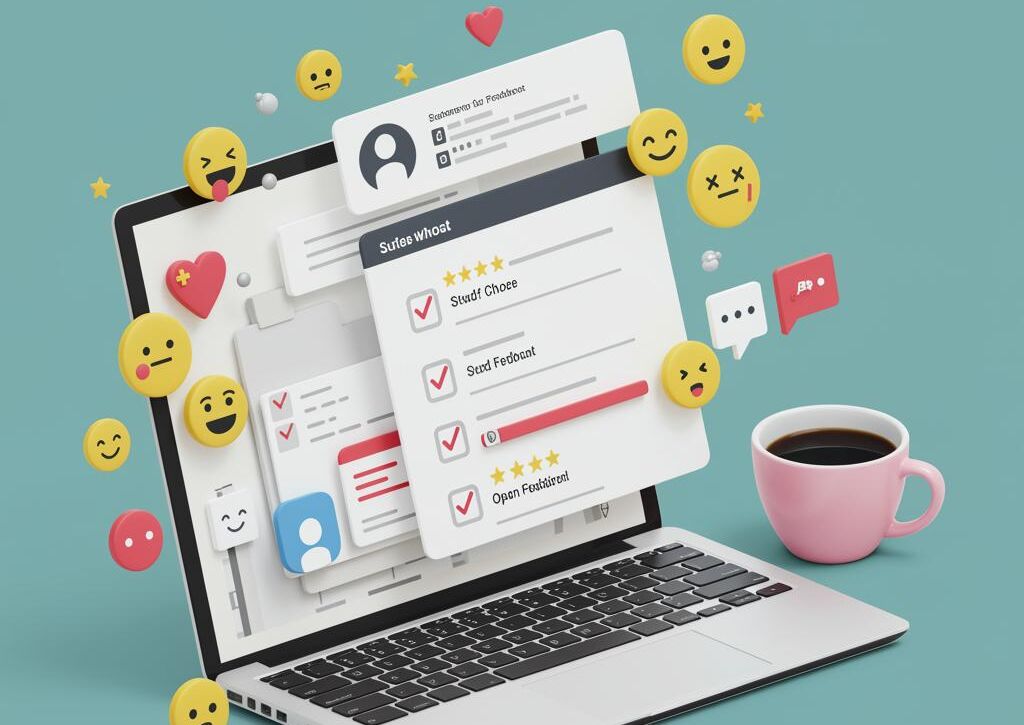 Create a featured image for a post about: Customer feedback survey questions