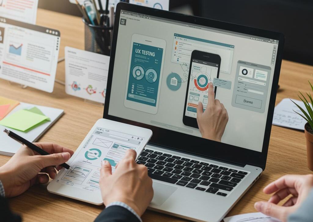Create a featured image for a post about: User experience testing protocol