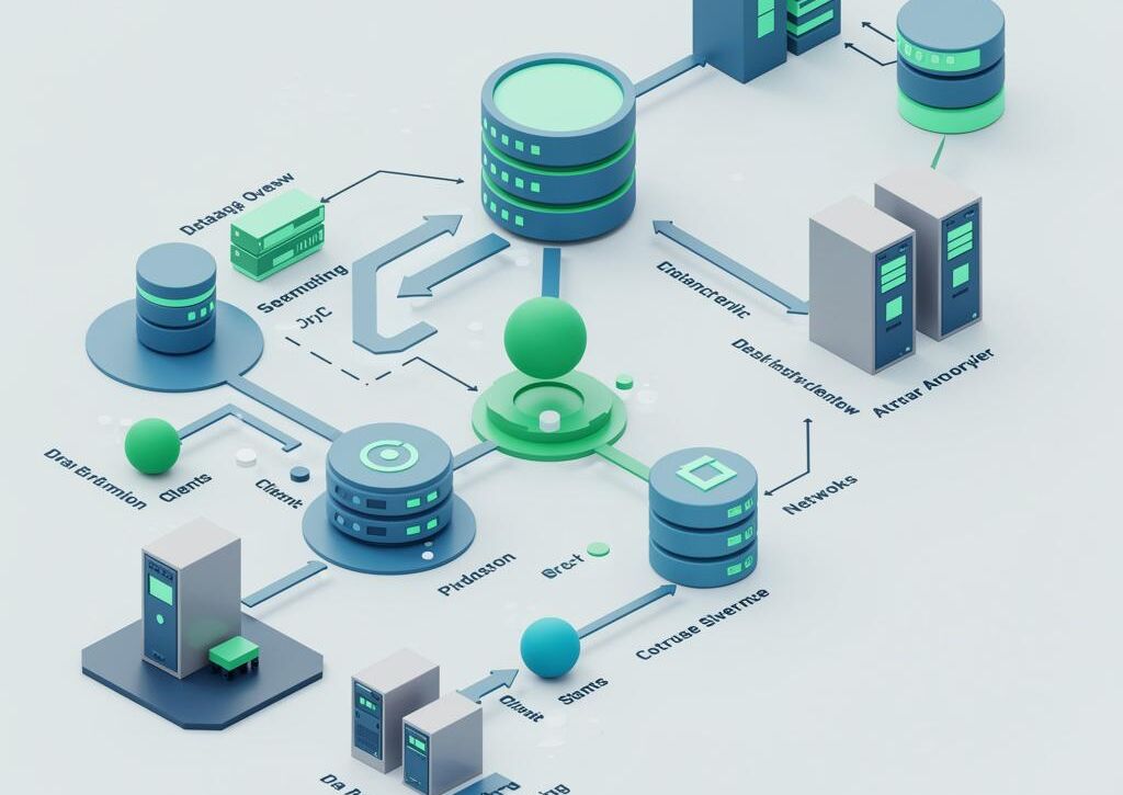 Create a featured image for a post about: Database architecture overview