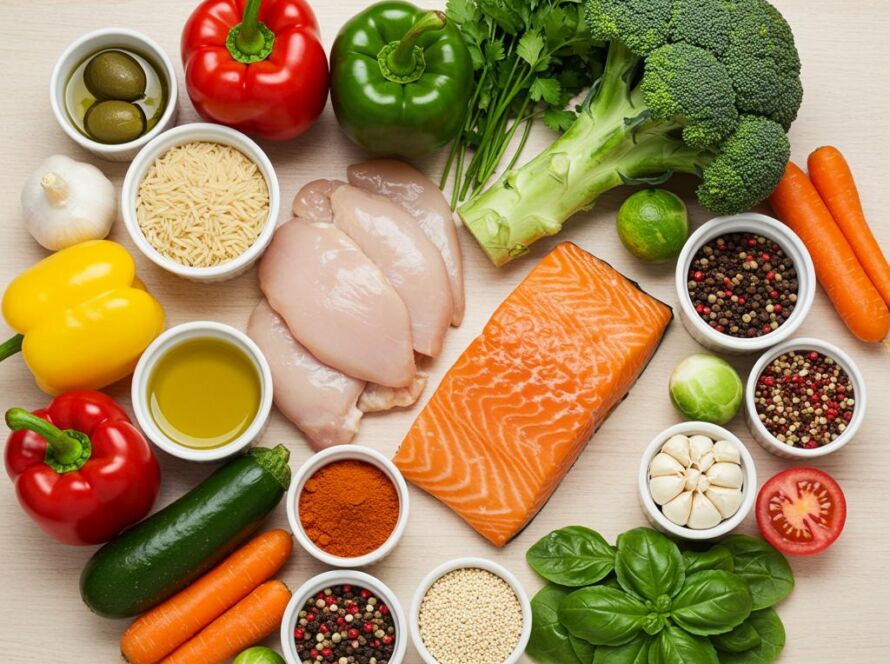 Create a featured image for a post about: Healthy recipe template
