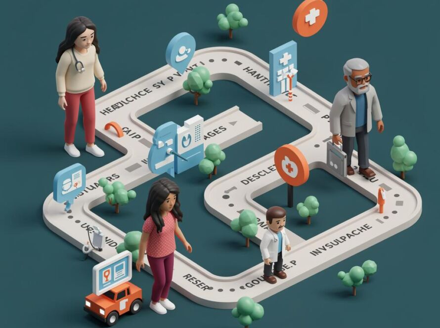 Create a featured image for a post about: Healthcare system navigation guide