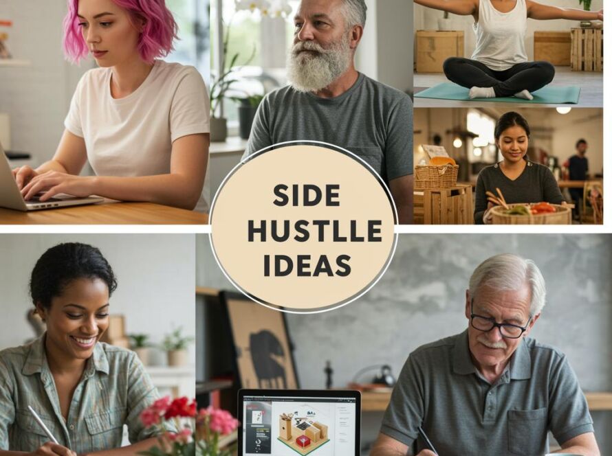 Create a featured image for a post about: Side hustle ideas and implementation