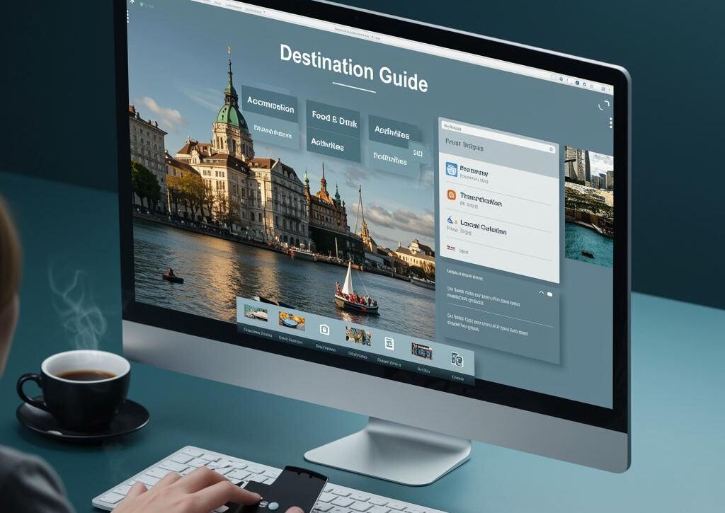 Create a featured image for a post about: Destination guide structure