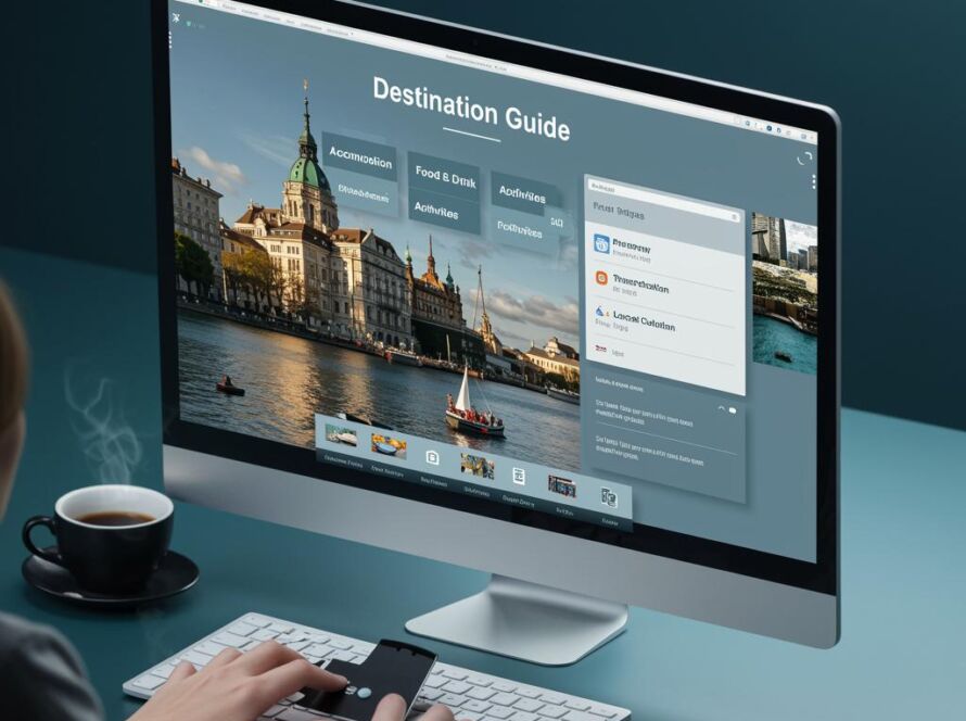 Create a featured image for a post about: Destination guide structure
