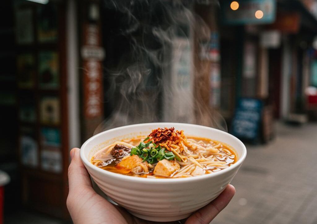 Create a featured image for a post about: Local cuisine guide