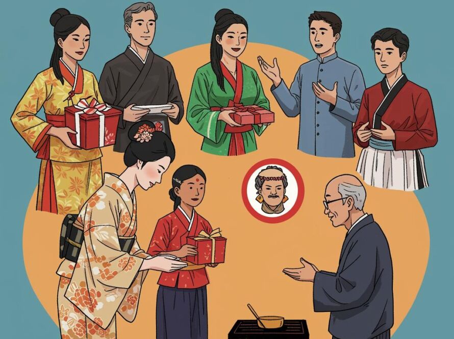 Create a featured image for a post about: Cultural etiquette by country