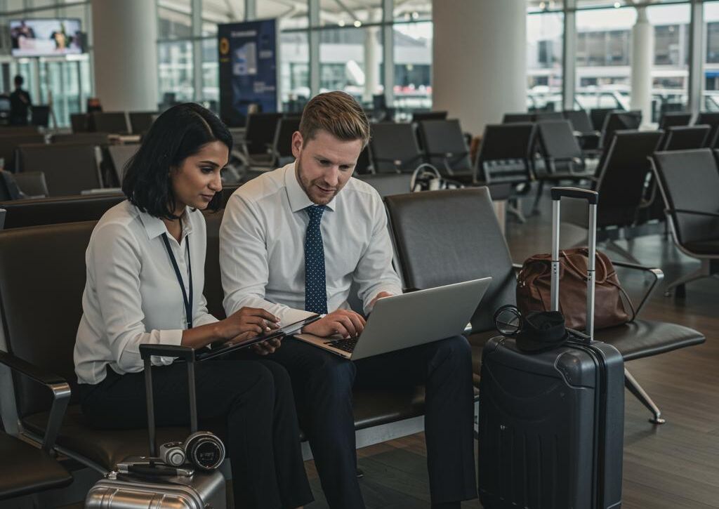Create a featured image for a post about: Business travel optimization