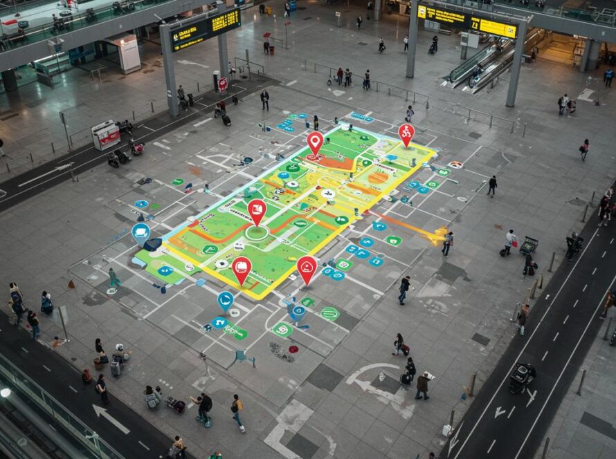Create a featured image for a post about: Airport navigation guide