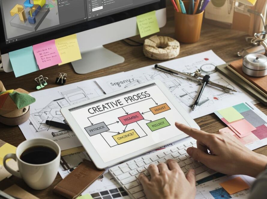 Create a featured image for a post about: Creative process documentation