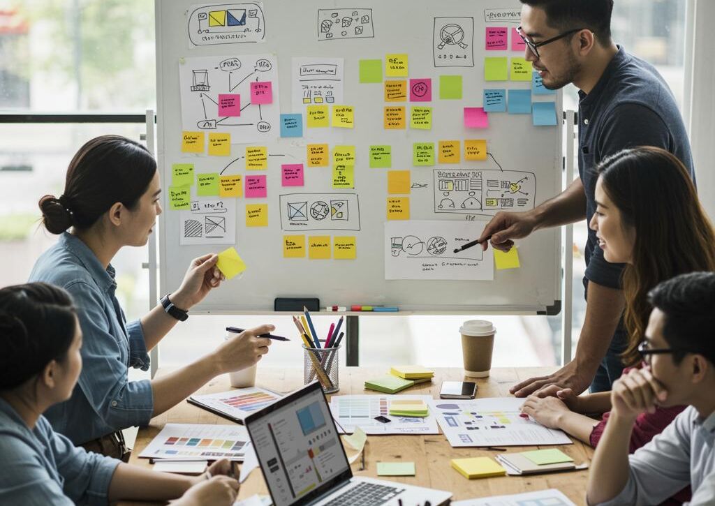 Create a featured image for a post about: Creative project management