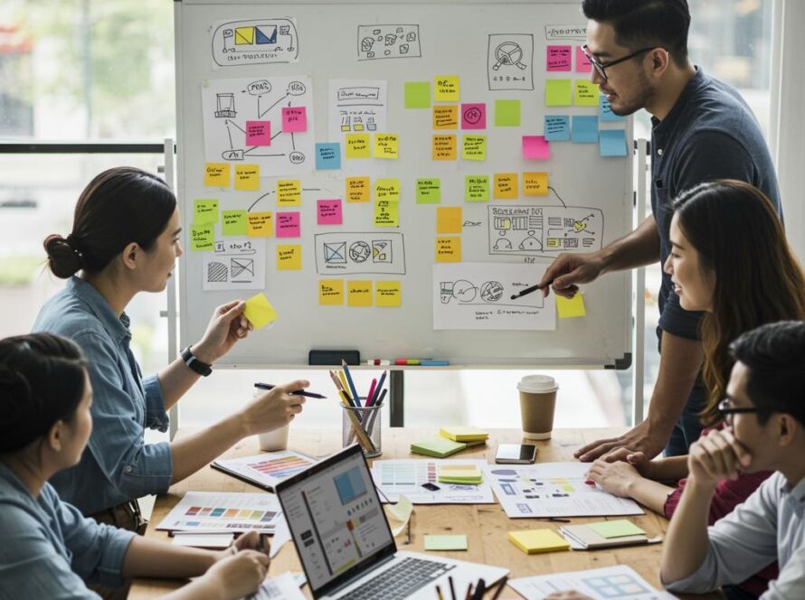 Create a featured image for a post about: Creative project management
