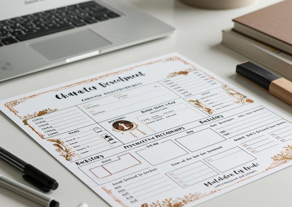 Create a featured image for a post about: Character development worksheet