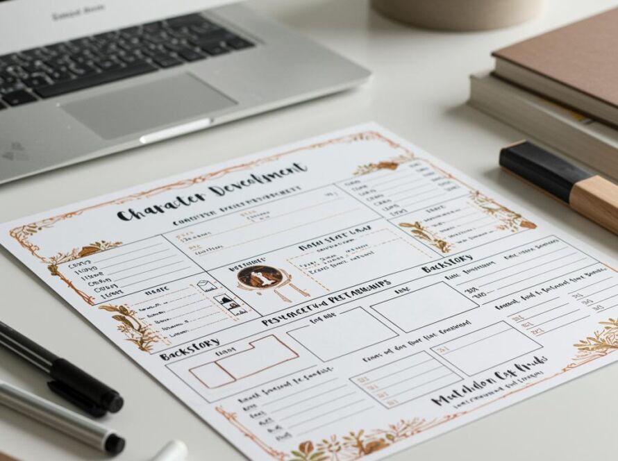 Create a featured image for a post about: Character development worksheet