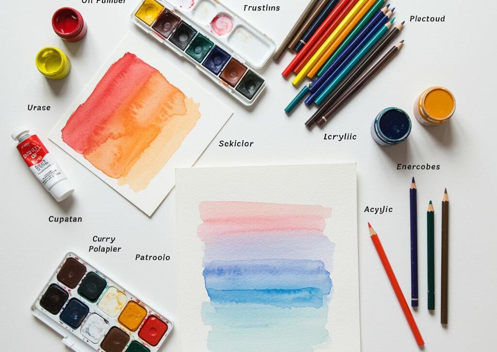 Create a featured image for a post about: Artistic medium comparison