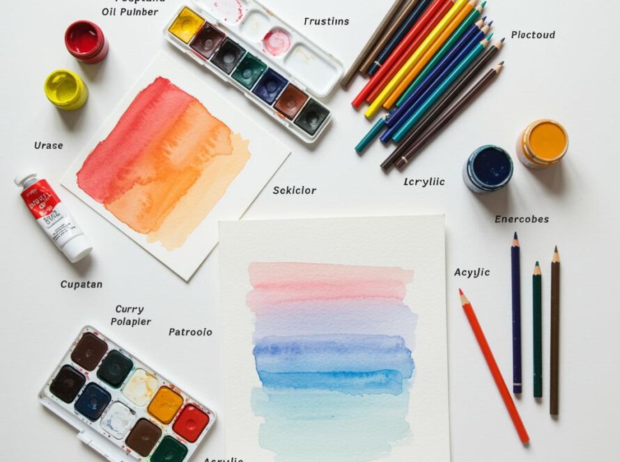 Create a featured image for a post about: Artistic medium comparison