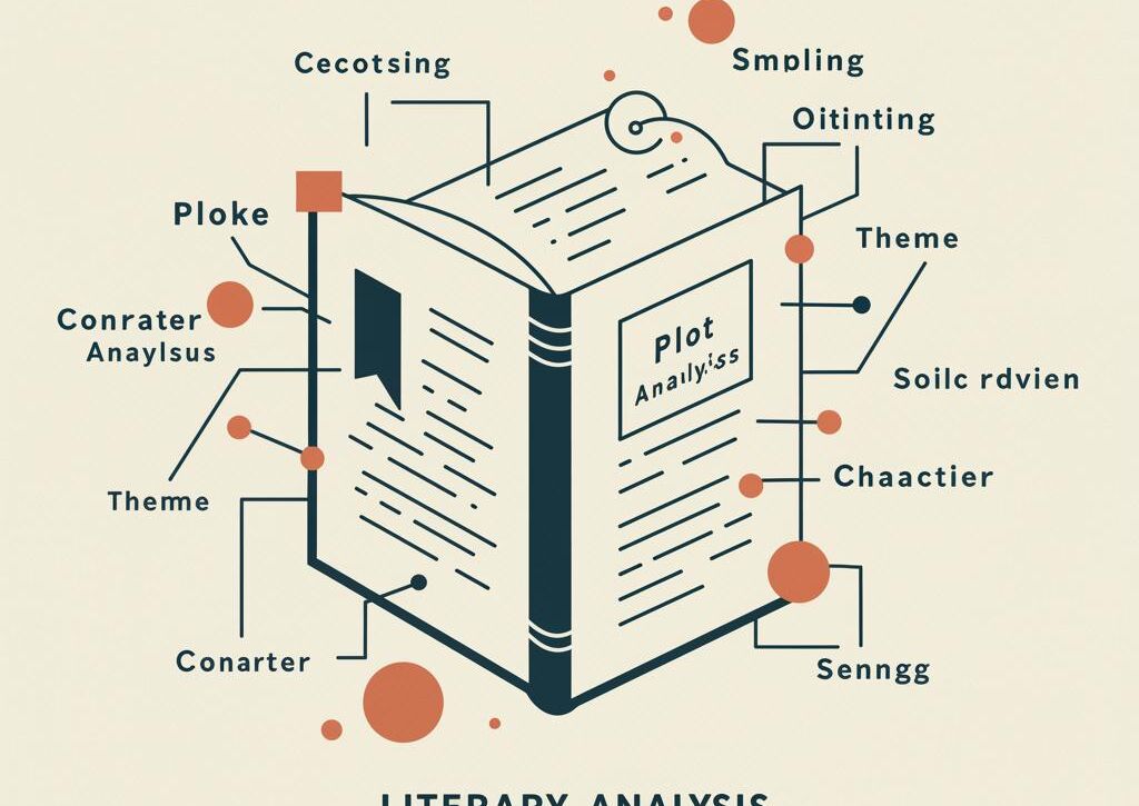 Create a featured image for a post about: Literary analysis framework