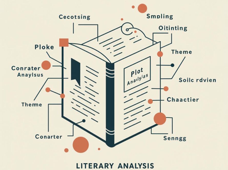 Create a featured image for a post about: Literary analysis framework