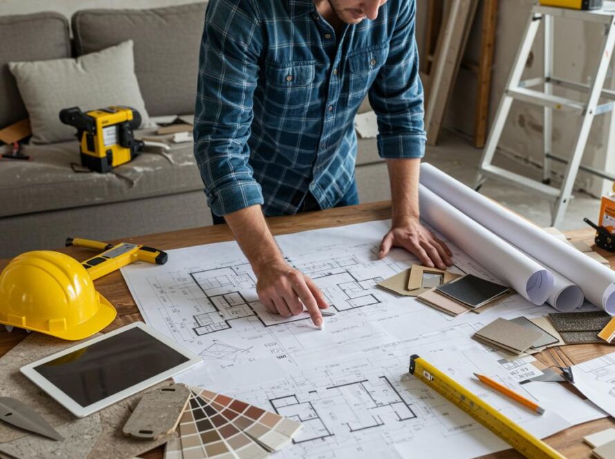 Create a featured image for a post about: Home renovation planning guide