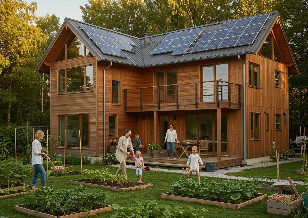 Create a featured image for a post about: Sustainable living practices