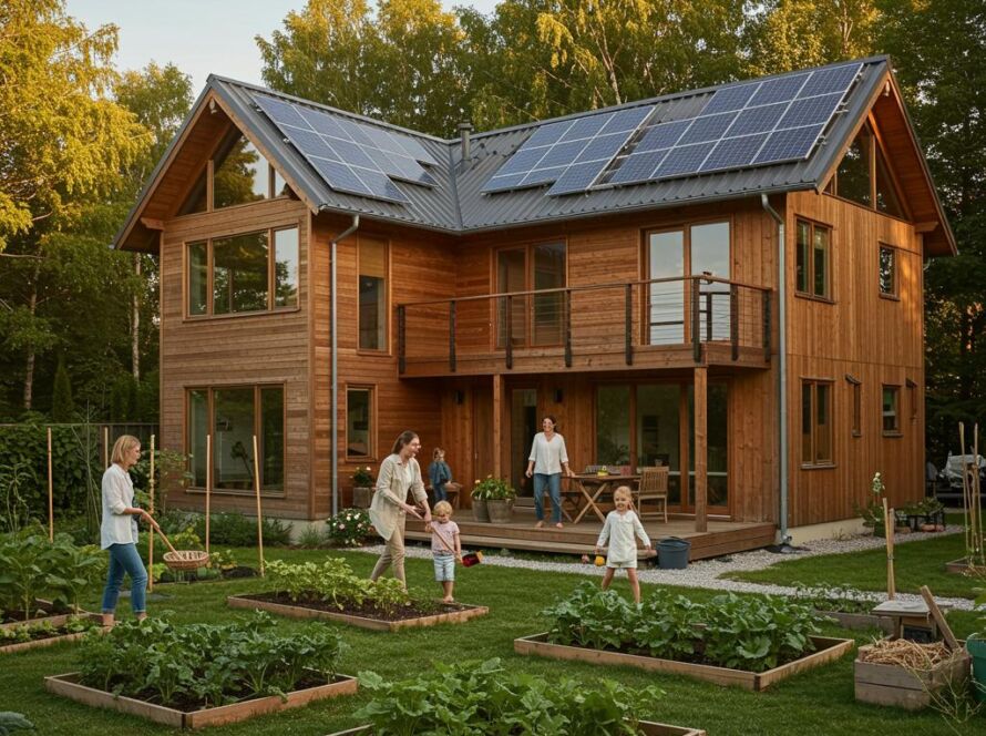 Create a featured image for a post about: Sustainable living practices