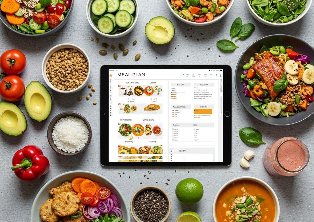 Create a featured image for a post about: Meal planning system